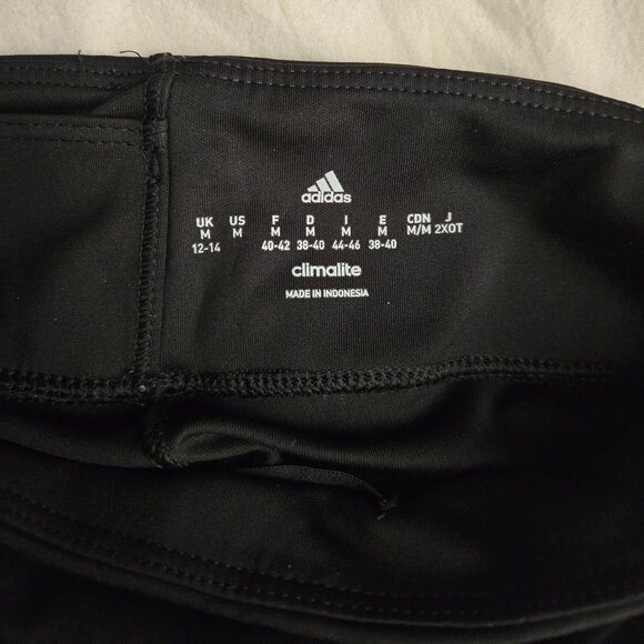 ADIDAS WOMEN'S DESIGN 2 MOVE CLIMALITE 3-STRIPES LEGGING SIZE M USED BLACK/WHITE - Picture 7 of 7